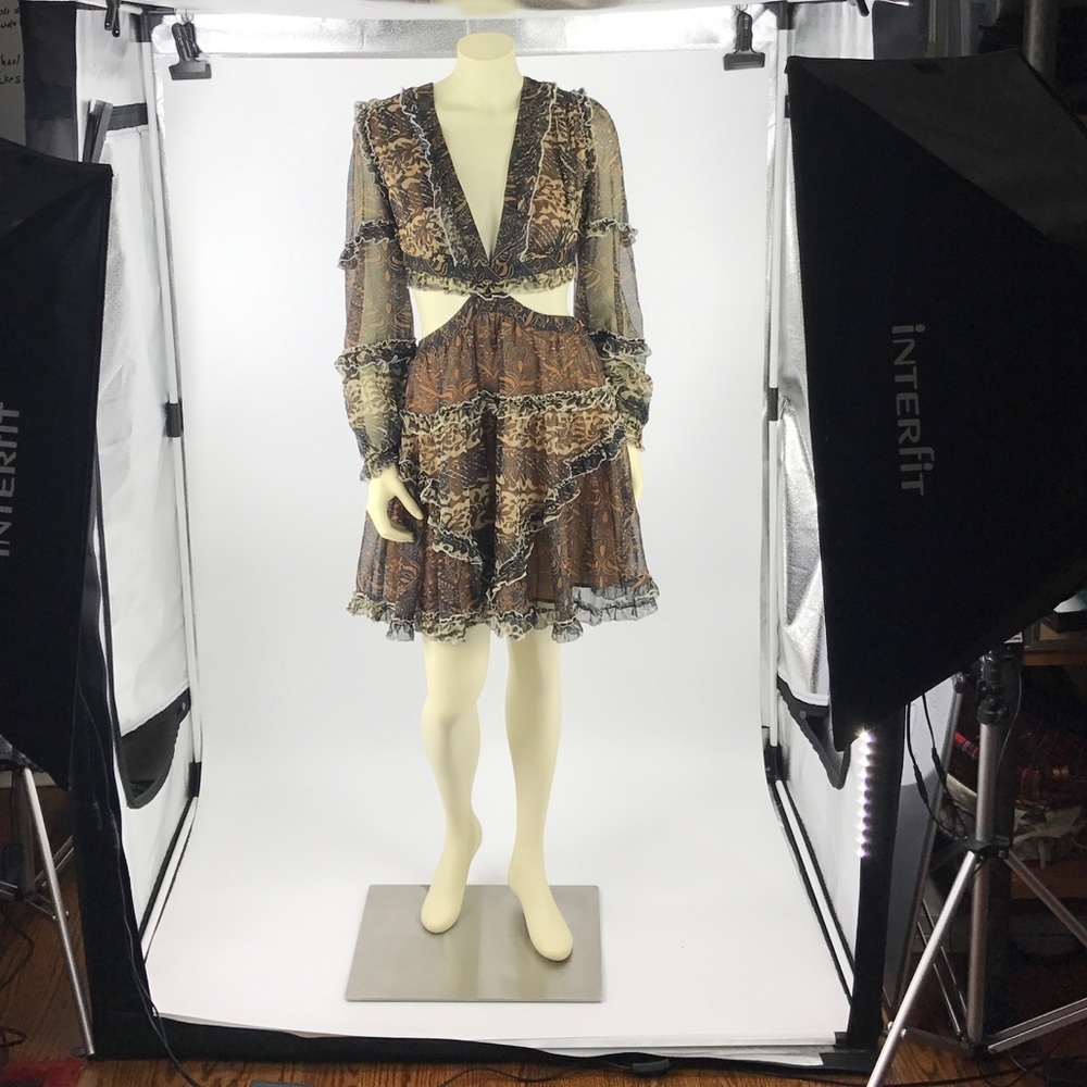 L'ATISTE Animal Print Mini Dress